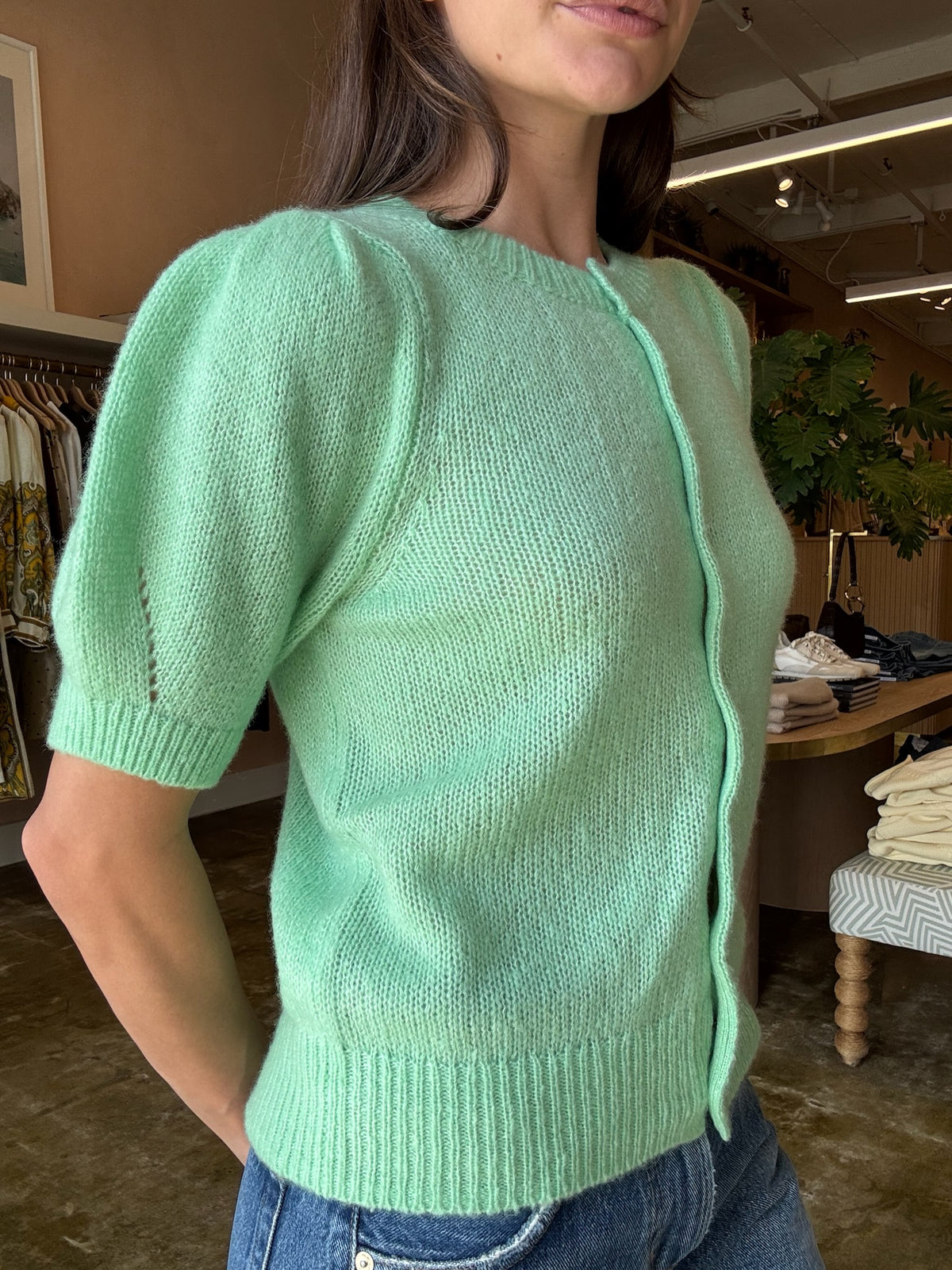 SHEILA PUFF-SLEEVE CARDIGAN