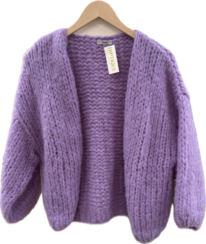 FLEECY ALPACA BOMBER CARDIGAN