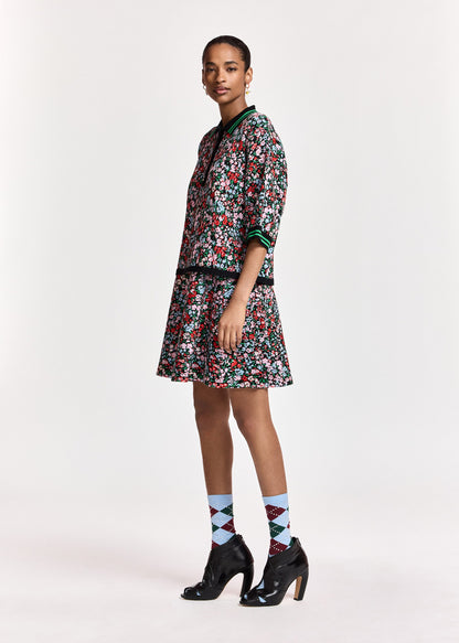 ESSENTIEL ANTWERP Kartos Knitted Jacquard Polo Black Combo - Tops available at Hiptique in Woodland Hills