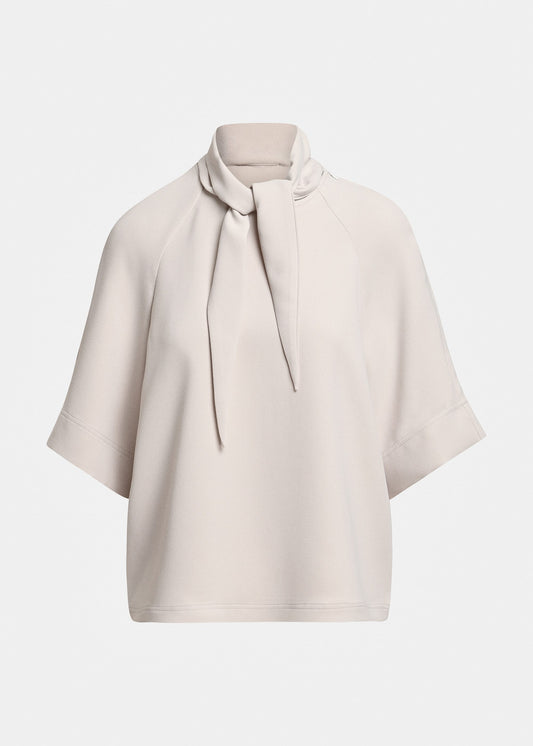 ESSENTIEL ANTWERP Kassie Neck Tie Top Mushroom Mood - Tops available at Hiptique in Woodland Hills