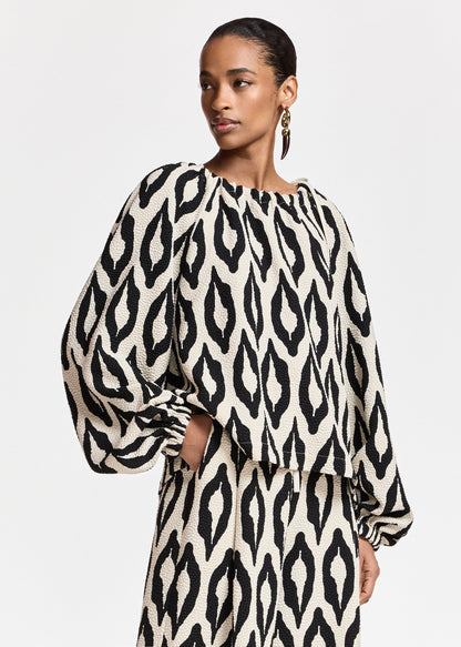 ESSENTIEL ANTWERP Kolorful Oversized Top Mushroom Mood - Tops available at Hiptique in Woodland Hills