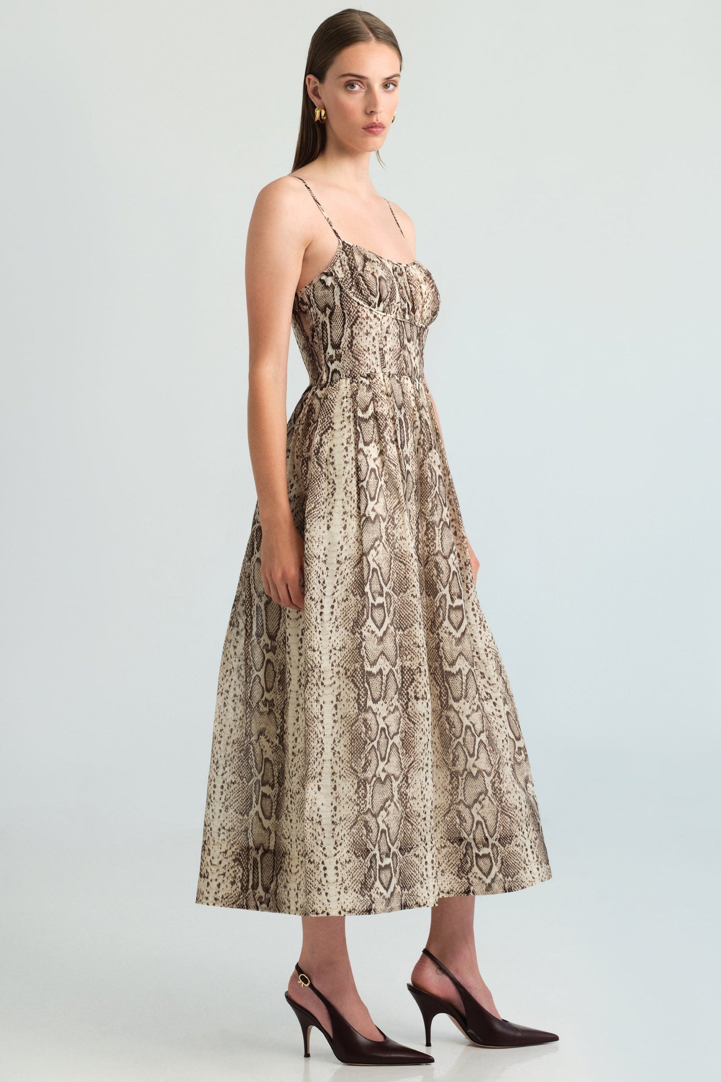 CARA CARA Alba Midi Dress Classic Snake Grey - Dresses available now