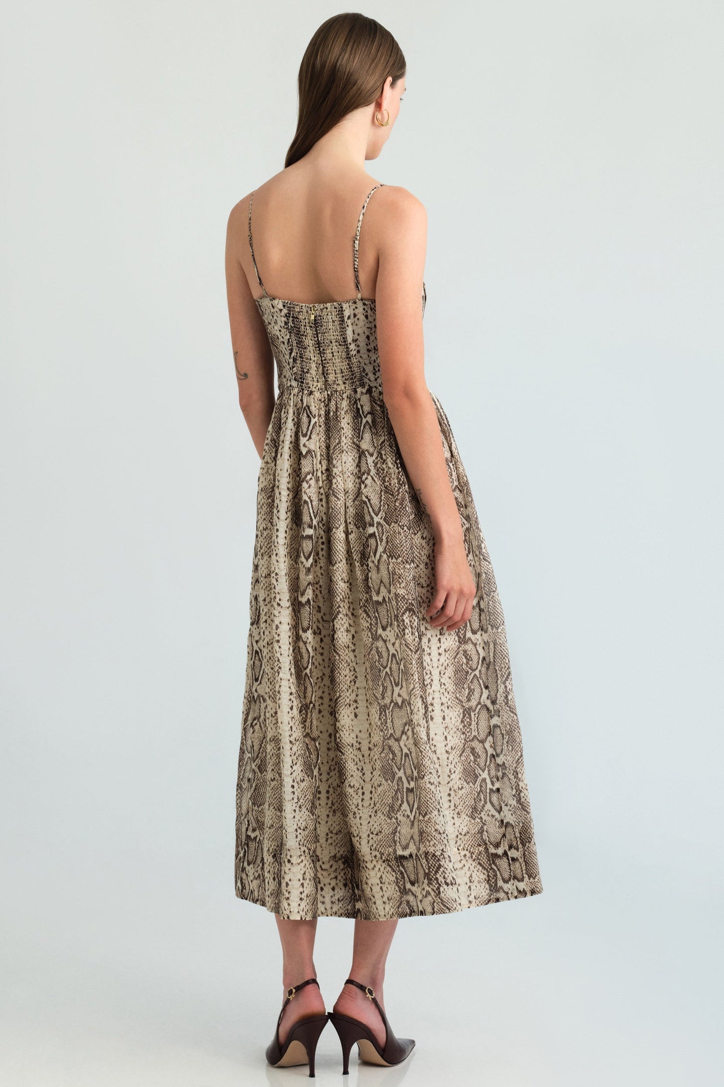 CARA CARA Alba Midi Dress Classic Snake Grey - Dresses available now