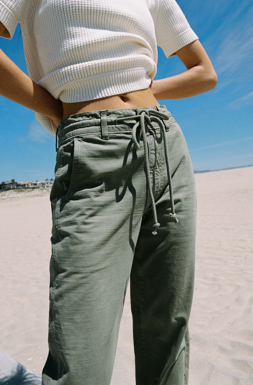 AMO Denim Elaine Pant Surplus - trouser available at Hiptique boutique in Woodland Hills California