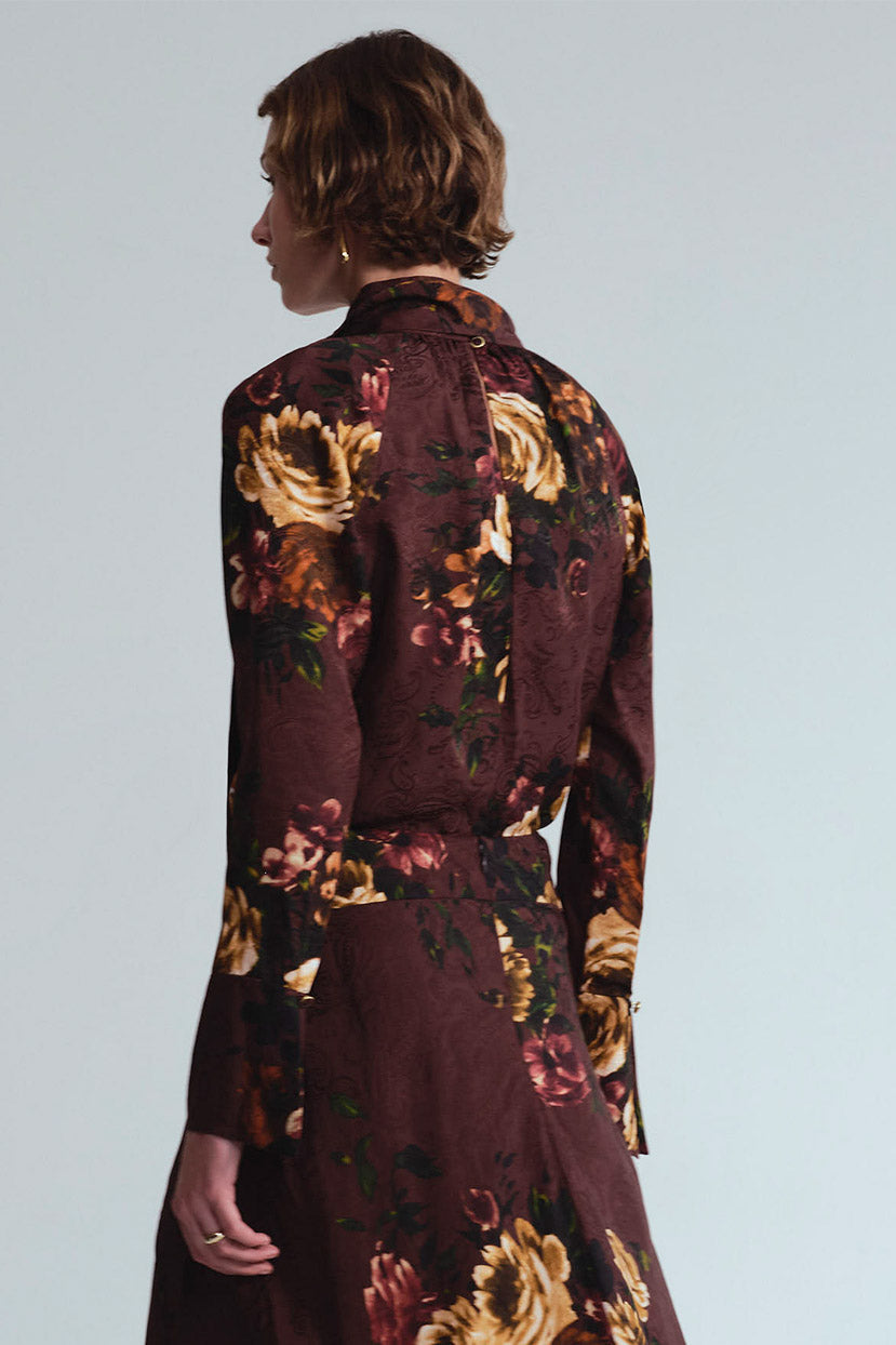 CARA CARA Sundance Blouse Ariana Flora Merlot - Tops available at Hiptique in Woodland Hills