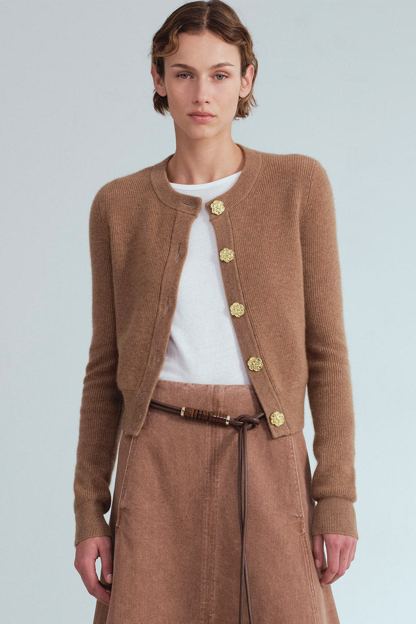 CARA CARA Ellery Cardigan Camel Heather - Sweaters available now
