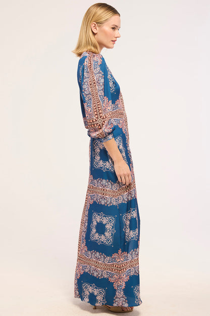 MISA Farrah Dress Sapphire Tapis - dress available at Hiptique boutique in Woodland Hills California
