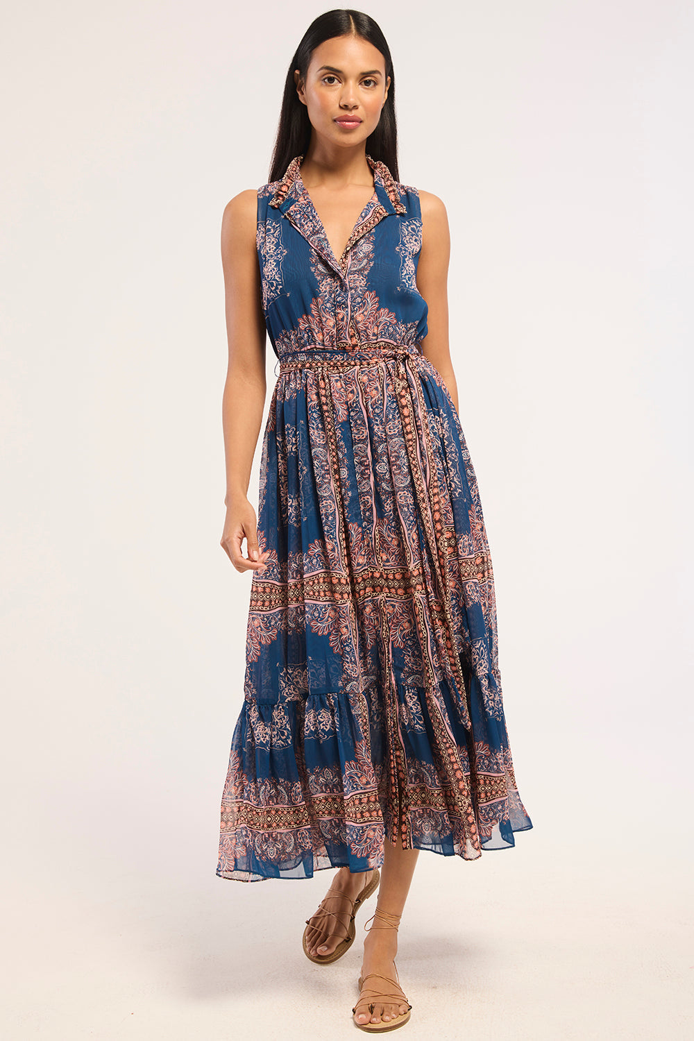 MISA Thebez Dress Sapphire Tapis - dress available at Hiptique boutique in Woodland Hills California
