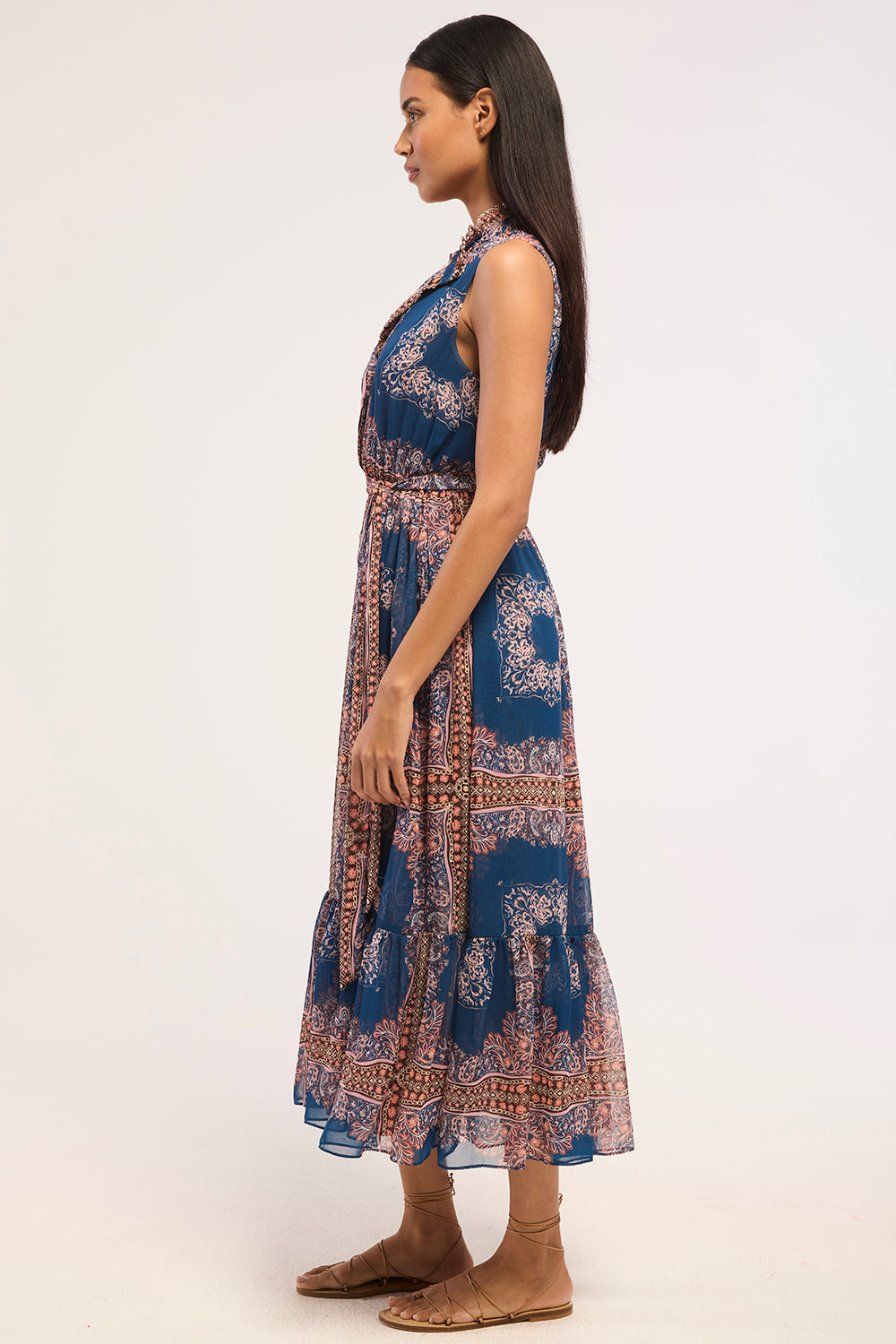 MISA Thebez Dress Sapphire Tapis - dress available at Hiptique boutique in Woodland Hills California