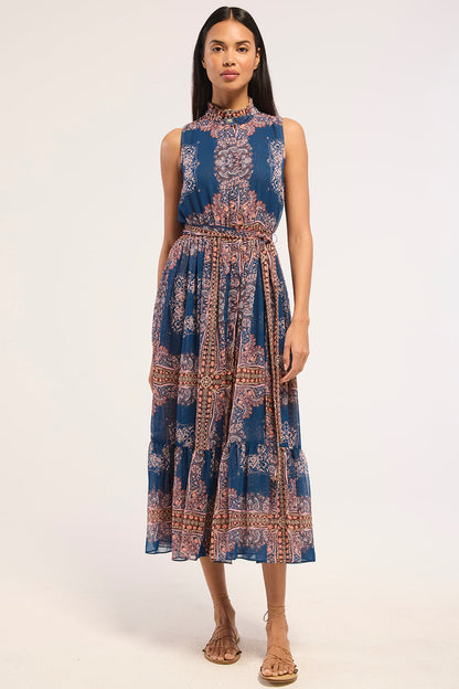 MISA Thebez Dress Sapphire Tapis - dress available at Hiptique boutique in Woodland Hills California