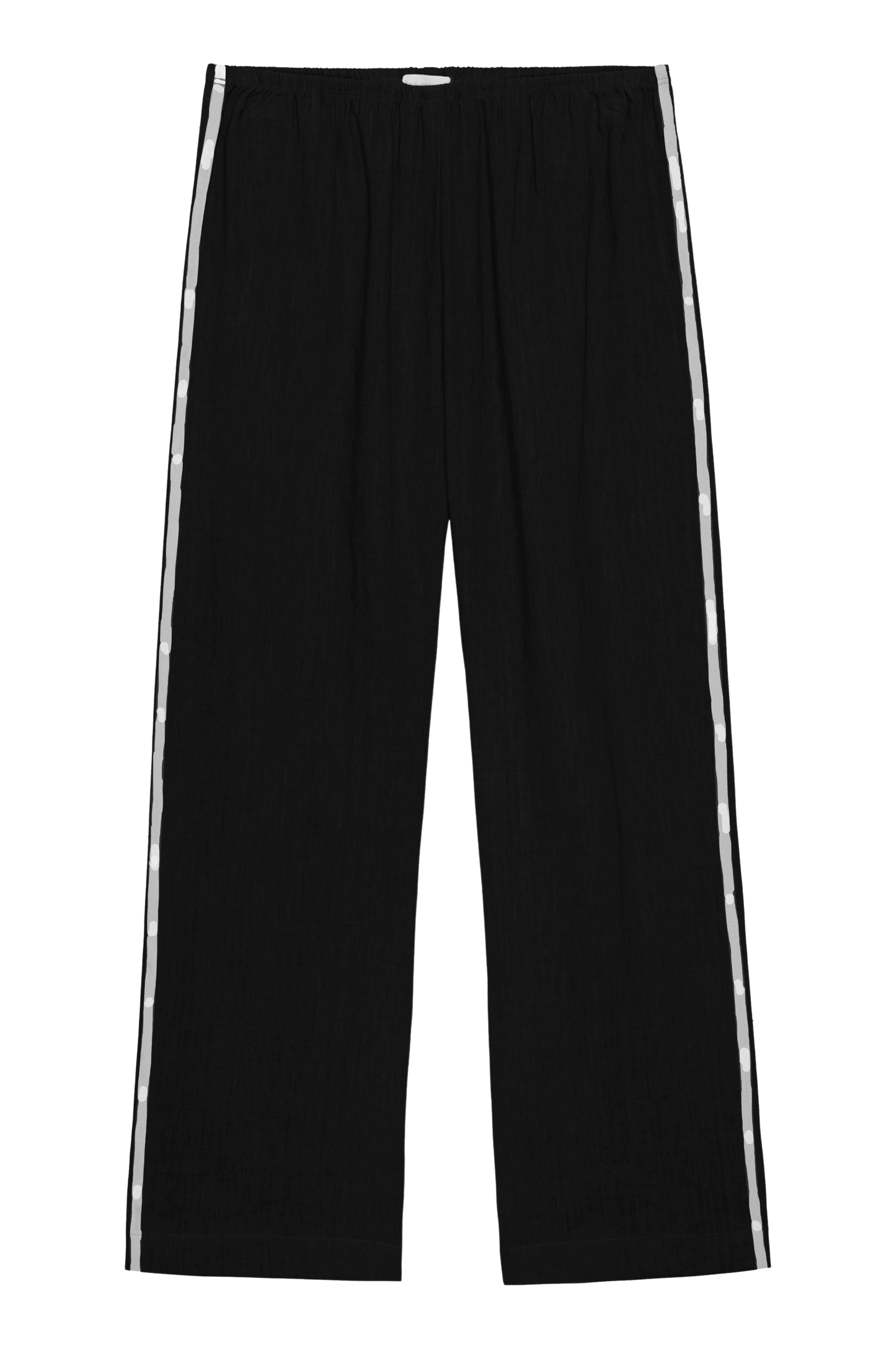 DONNI Linen Crop Stripe Pant Jet - women's pants available at Hiptique boutique in Woodland Hills California
