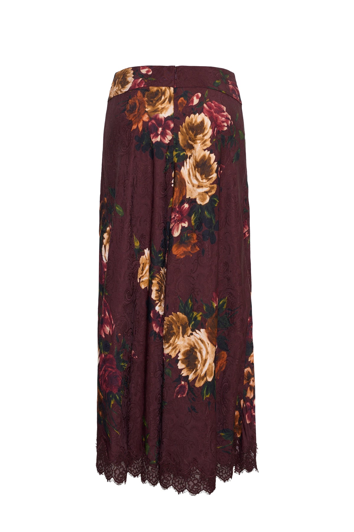 CARA CARA Lou Skirt Ariana Flora Merlot - Skirts available at Hiptique in Woodland Hills
