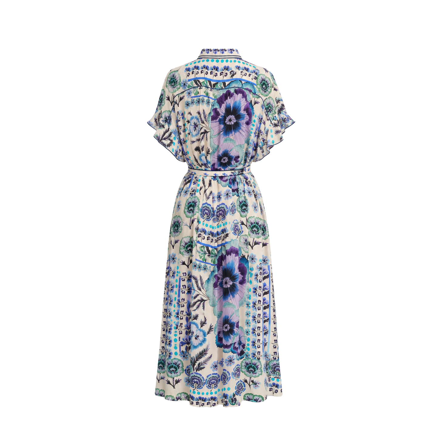 CAROLINA K Lynn Kaftan Antique Floral Blue - Dresses available now