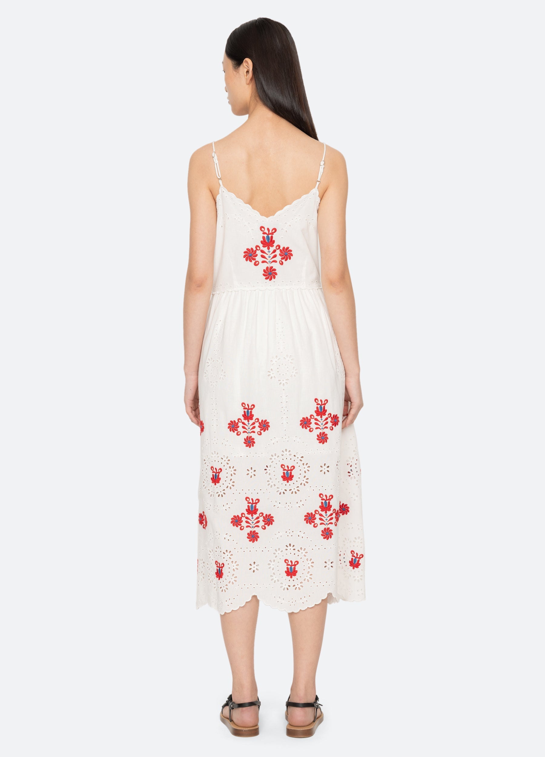Sea NY Catharina Slip Dress Cream - back view available at Hiptique boutique in Woodland Hills California