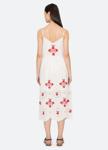 Sea NY Catharina Slip Dress Cream - back view available at Hiptique boutique in Woodland Hills California