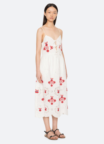Sea NY Catharina Slip Dress Cream - three quarter view available at Hiptique boutique in Woodland Hills California