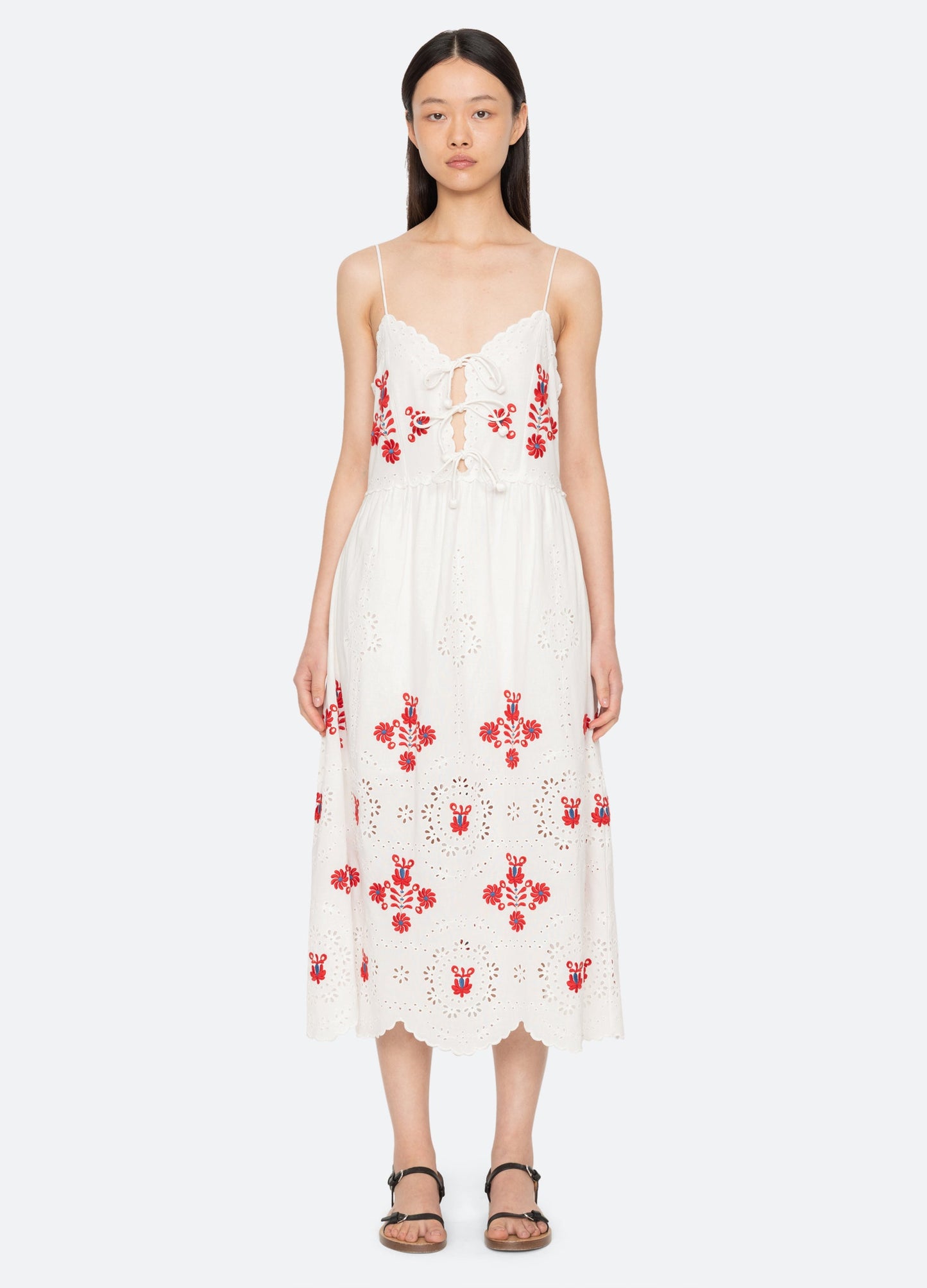 Sea NY Catharina Slip Dress Cream - front view available at Hiptique boutique in Woodland Hills California