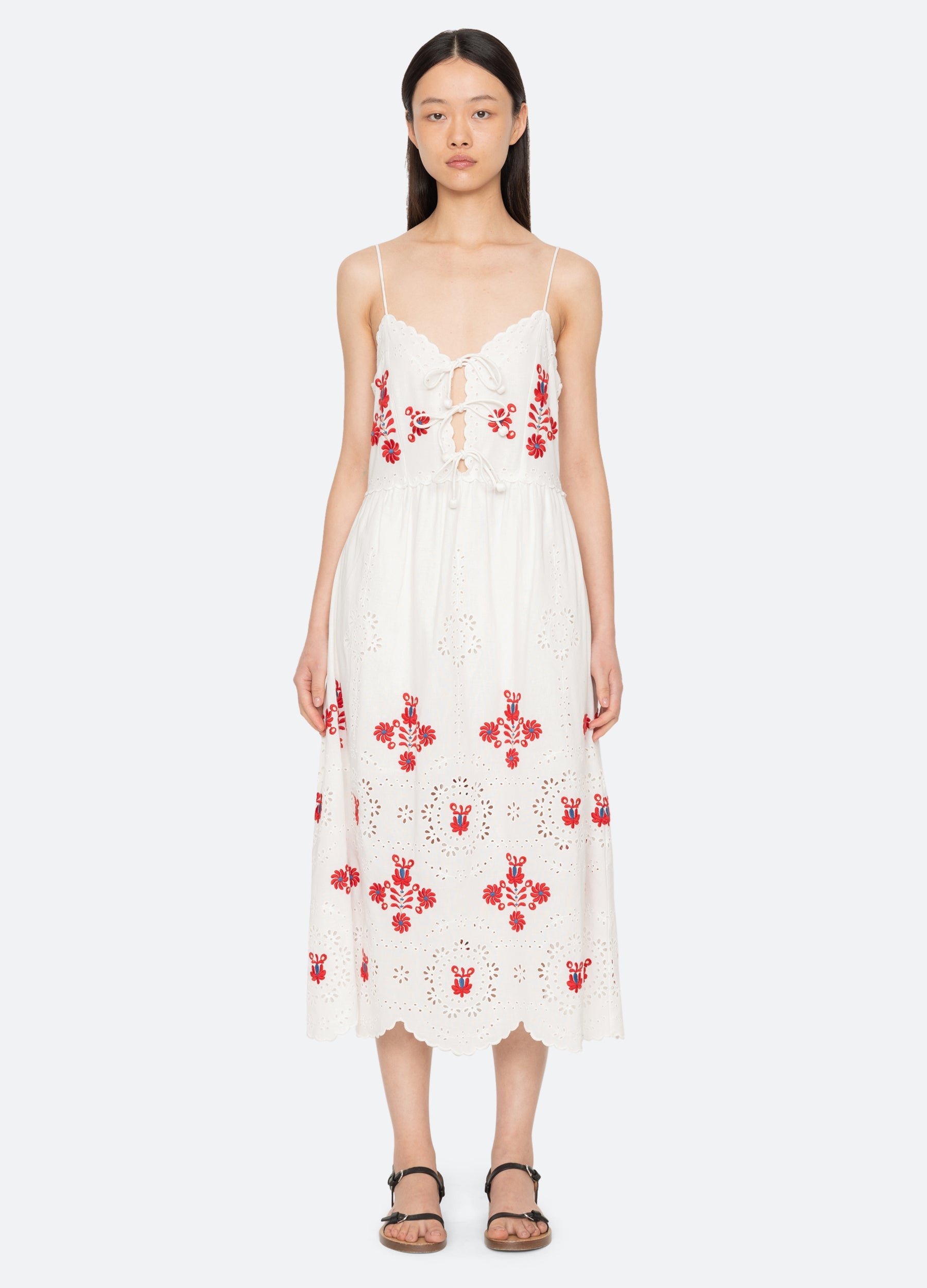 Sea NY Catharina Slip Dress Cream - front view available at Hiptique boutique in Woodland Hills California