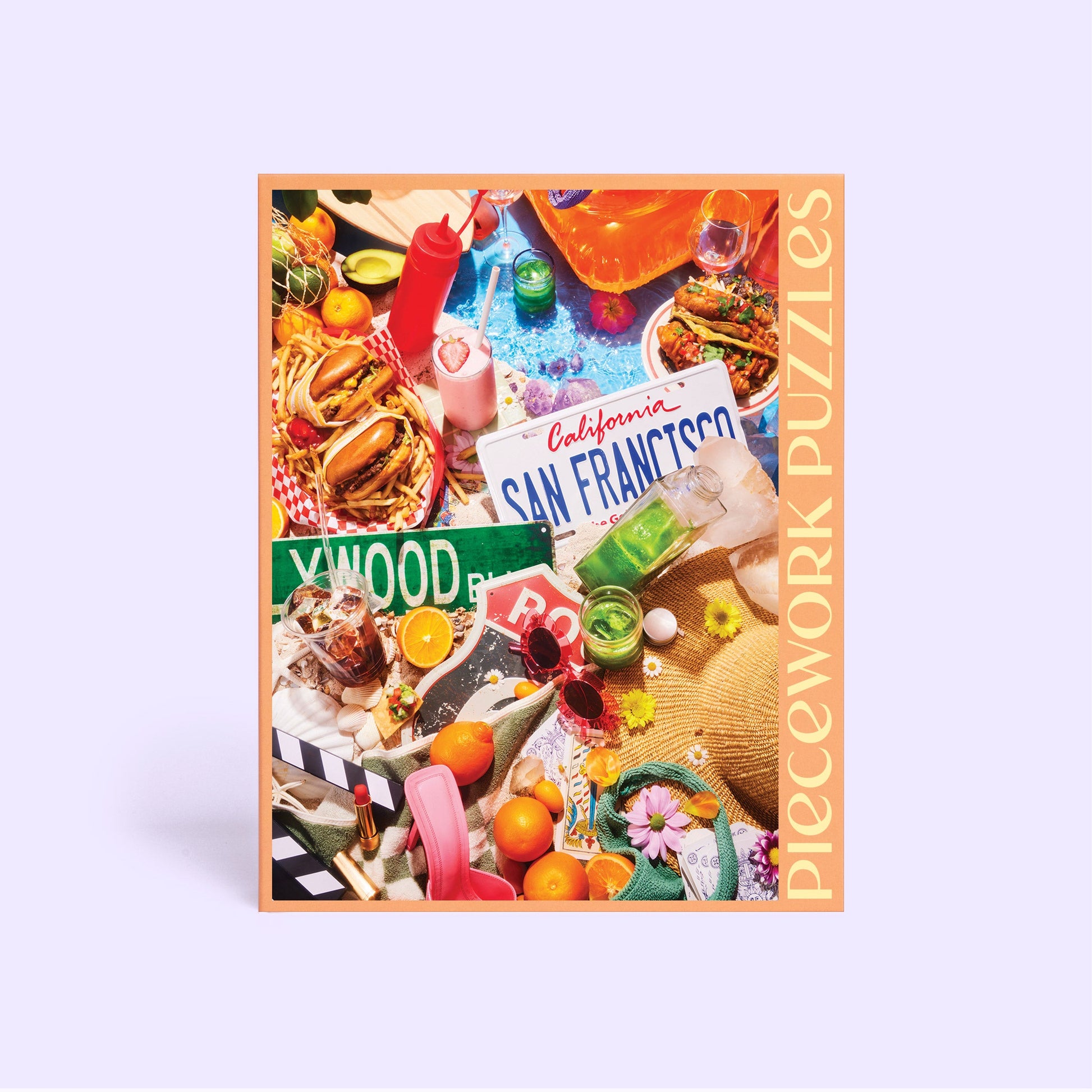 Piece Work Puzzles I Heart CA puzzle box back - available at Hiptique Woodland Hills California