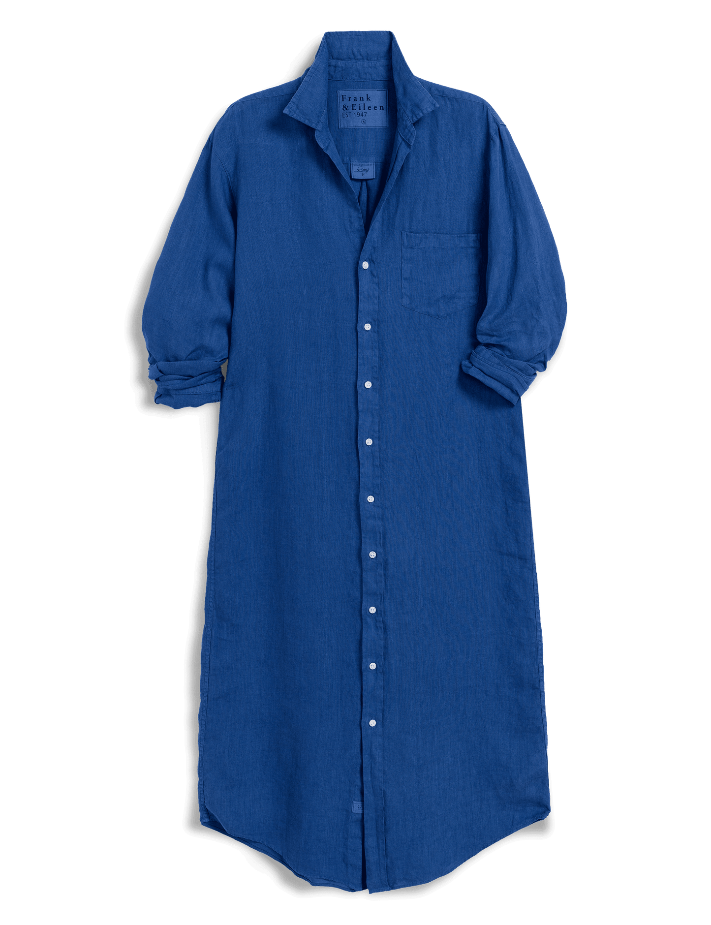 Frank & Eileen Rory Linen Dress Cabo Blue - dress available at Hiptique boutique in Woodland Hills California
