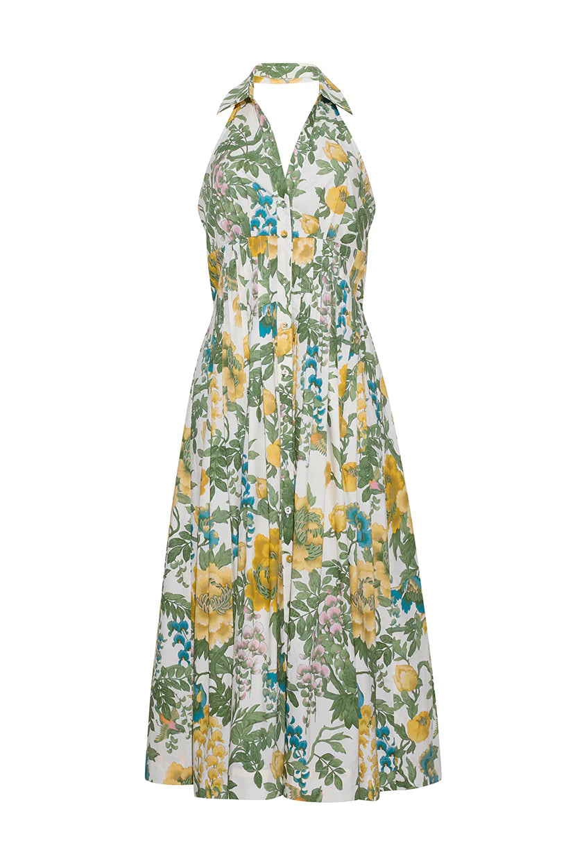 Cara Cara Rashida Dress - Flora Meadow Ivory fit and flare silhouette