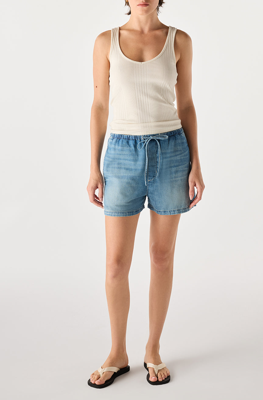 AMO Denim Simone Short Swell - short available at Hiptique boutique in Woodland Hills California