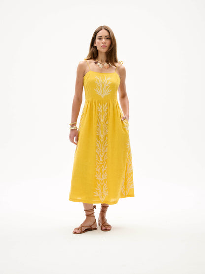 Carolina K Allegra Dress Yellow - dress available at Hiptique boutique in Woodland Hills California