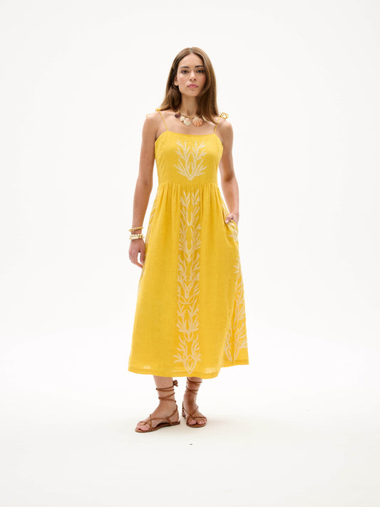 Carolina K Allegra Dress Yellow - dress available at Hiptique boutique in Woodland Hills California