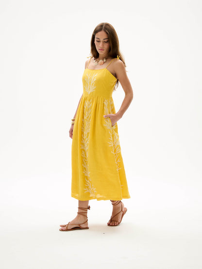 Carolina K Allegra Dress Yellow - dress available at Hiptique boutique in Woodland Hills California