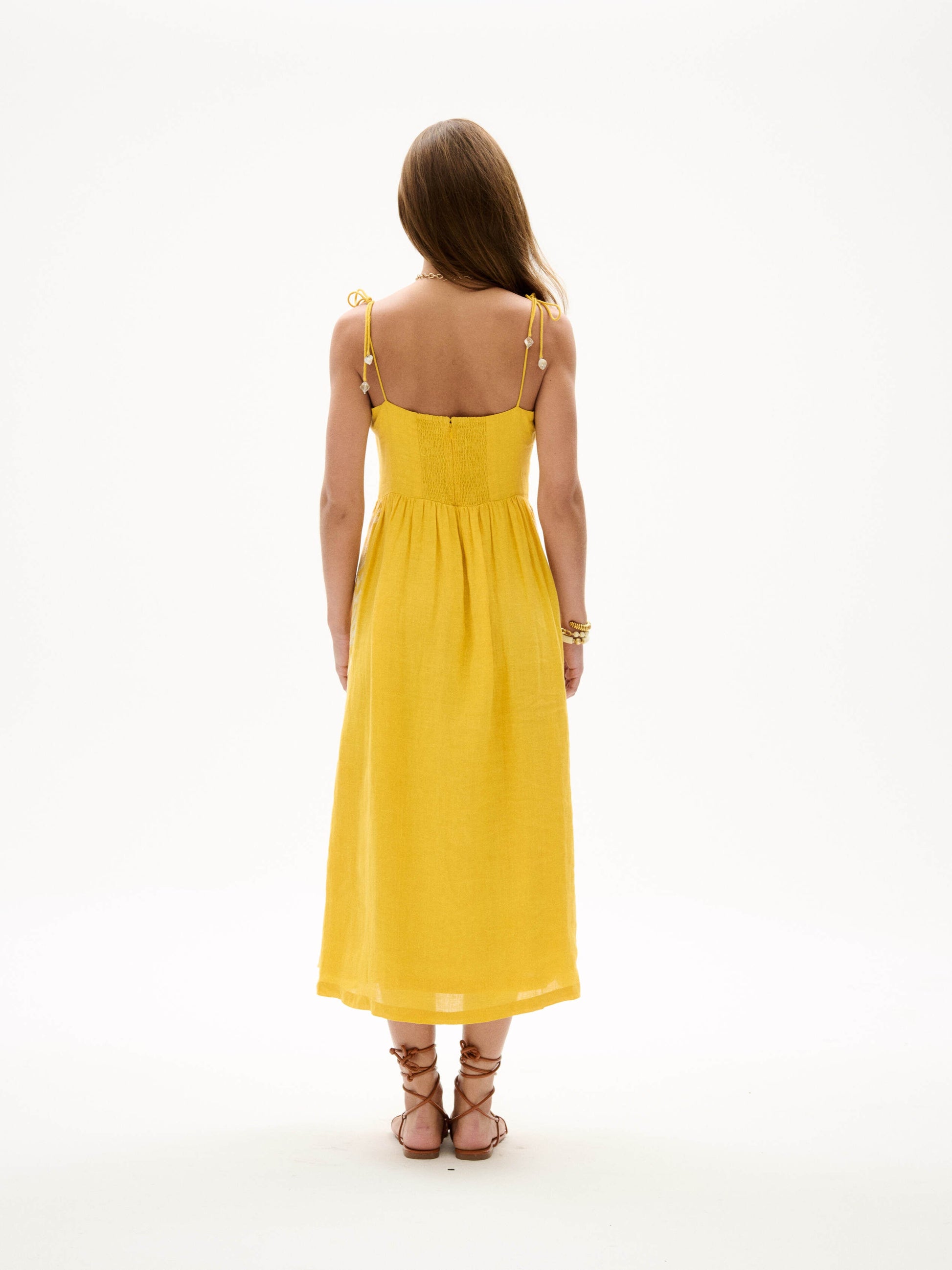 Carolina K Allegra Dress Yellow - dress available at Hiptique boutique in Woodland Hills California