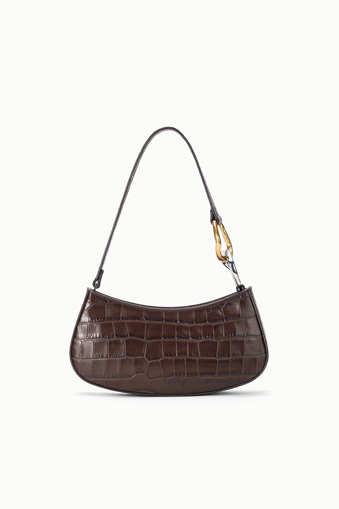 STAUD Ollie Bag Espresso Croco - Handbags available at Hiptique in Woodland Hills