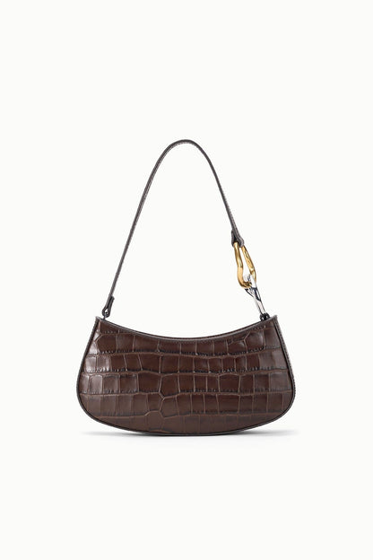 STAUD Ollie Bag Espresso Croco - Handbags available at Hiptique in Woodland Hills