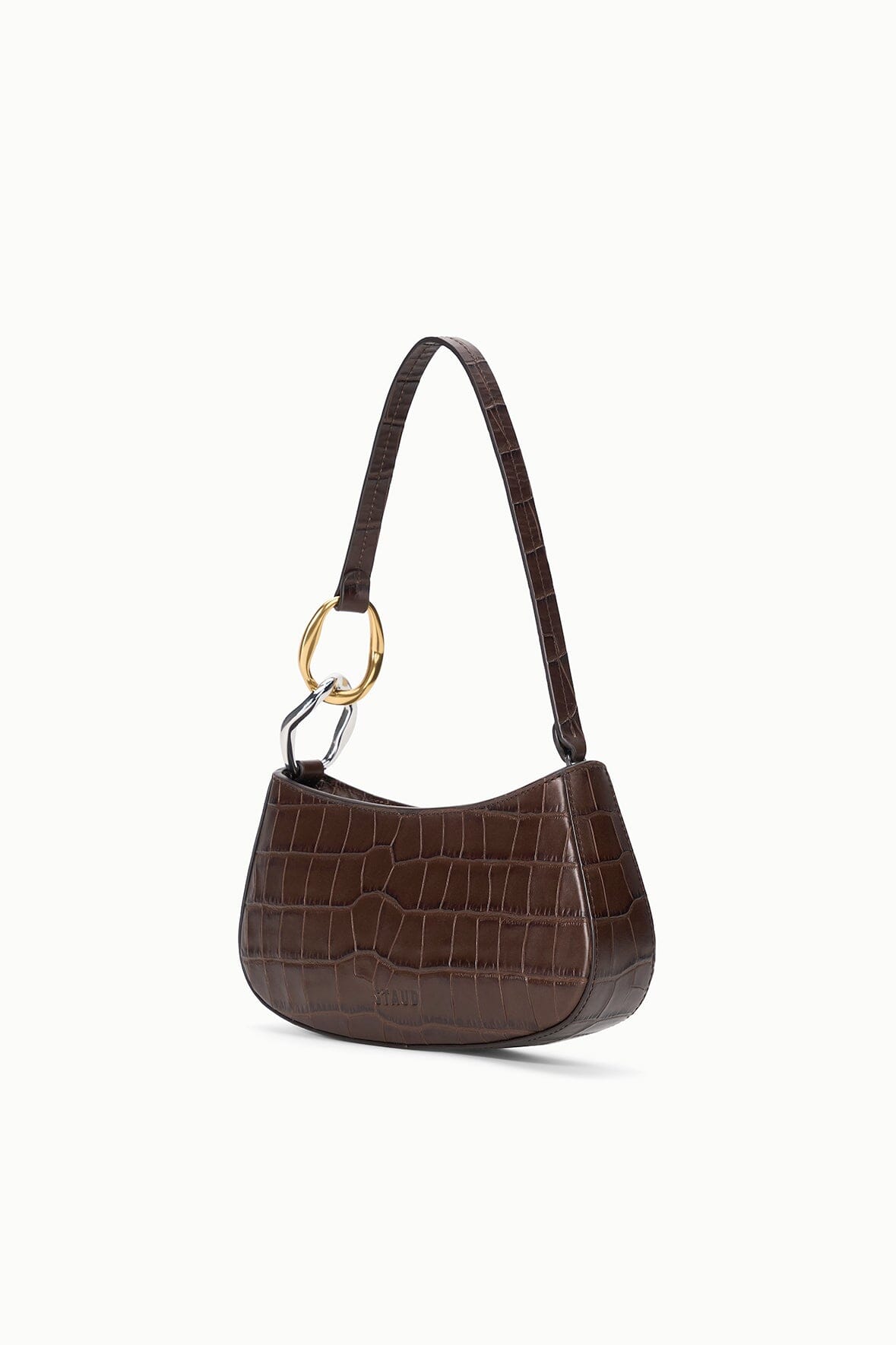 STAUD Ollie Bag Espresso Croco - Handbags available at Hiptique in Woodland Hills