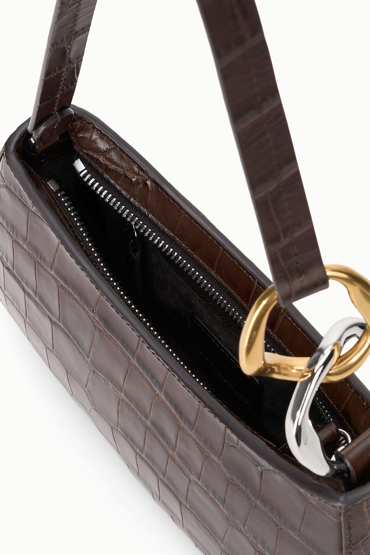 STAUD Ollie Bag Espresso Croco - Handbags available at Hiptique in Woodland Hills