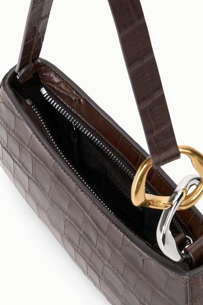 STAUD Ollie Bag Espresso Croco - Handbags available at Hiptique in Woodland Hills