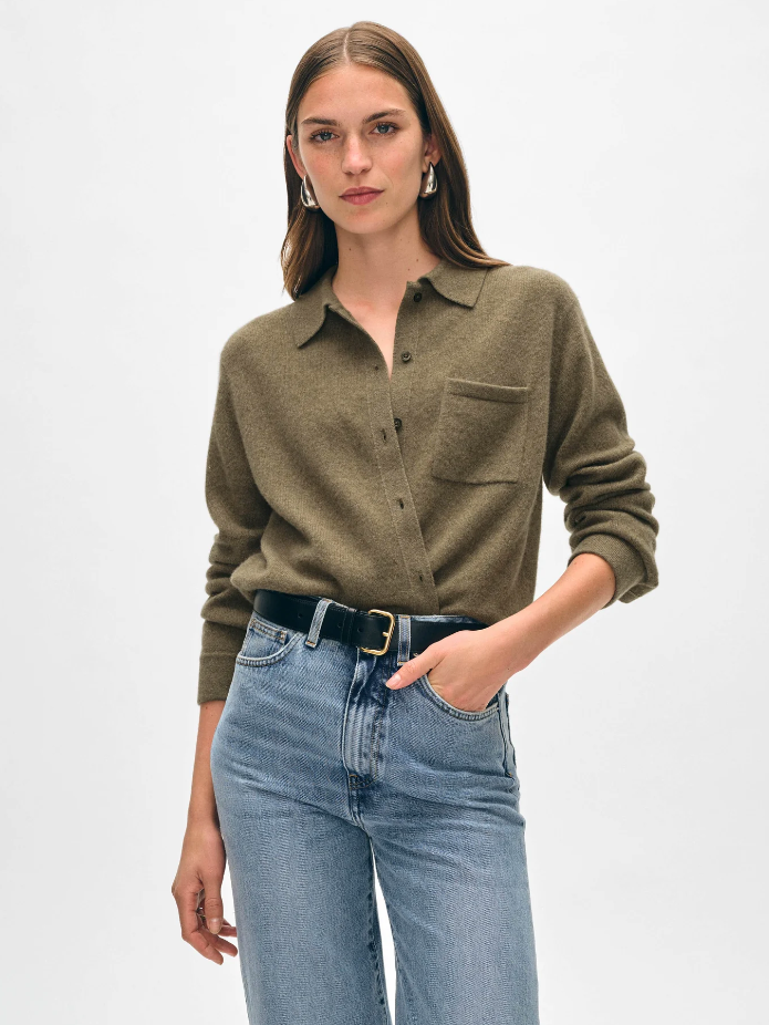 CASHMERE BUTTON DOWN SHIRT