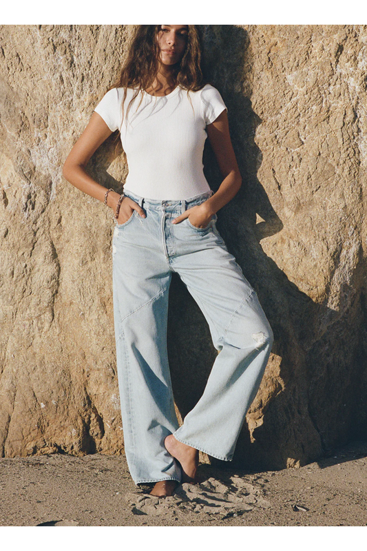 AYLA SWIRL BAGGY DENIM
