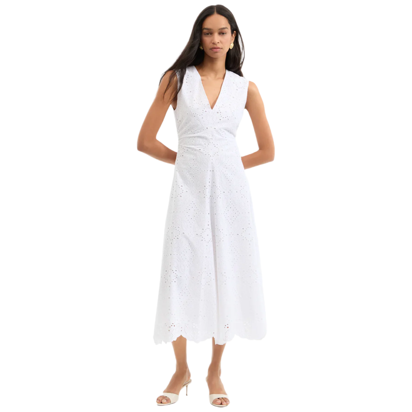 Aven Eyelet Midi Dress