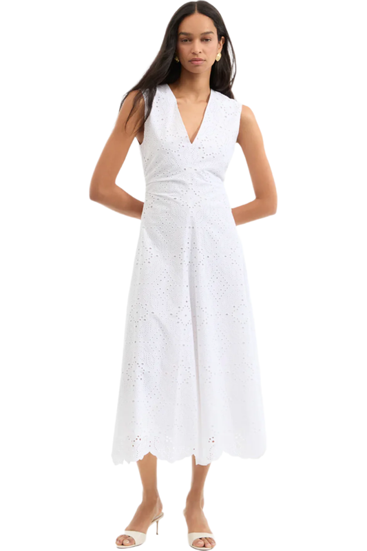 Aven Eyelet Midi Dress