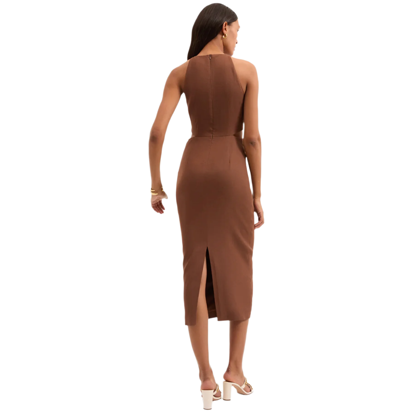 Isla Gold-Medallion Midi Dress
