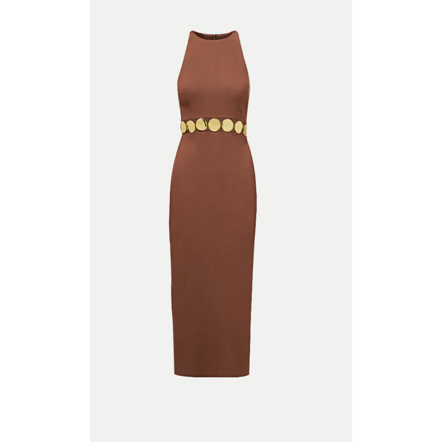 Isla Gold-Medallion Midi Dress