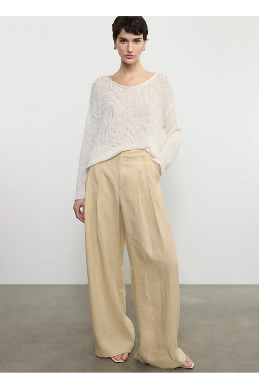 LINEN PLEATED TROUSER