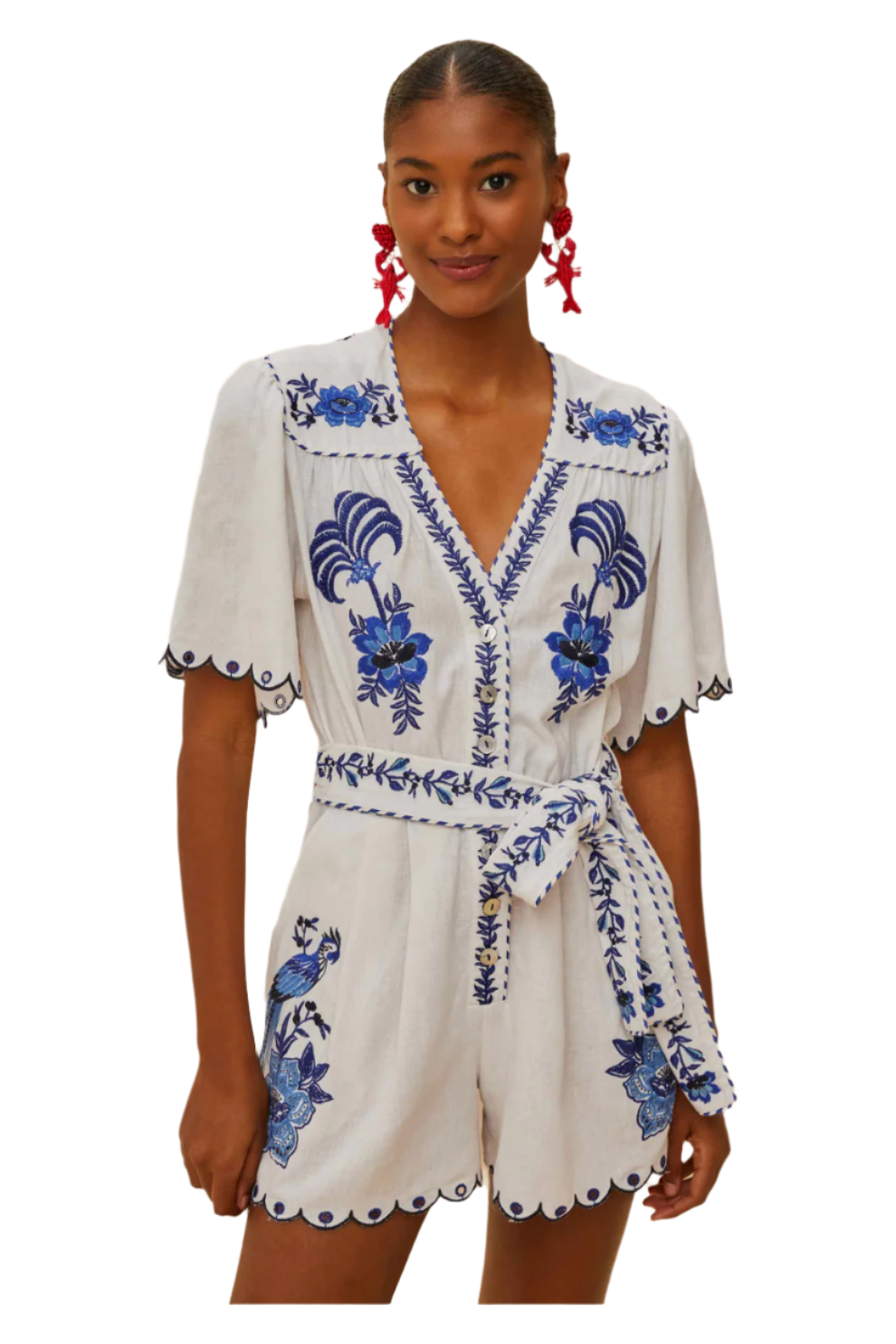 EMBROIDERED ROMPER