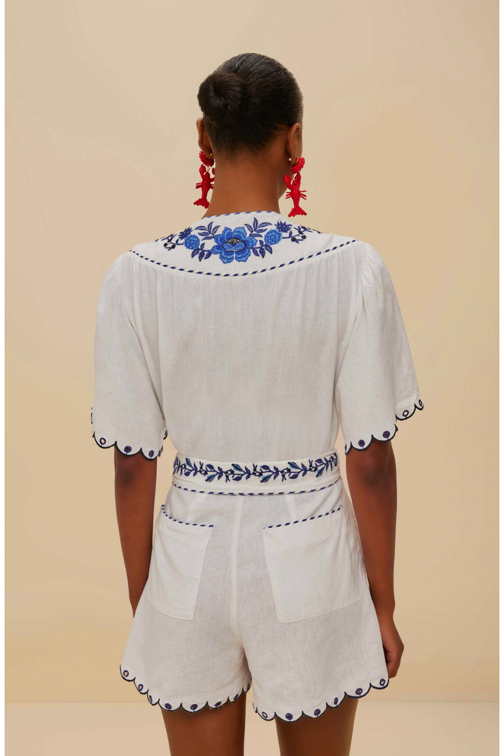 EMBROIDERED ROMPER