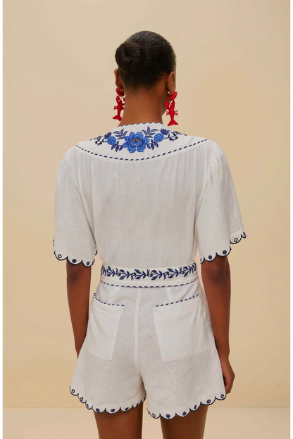 EMBROIDERED ROMPER