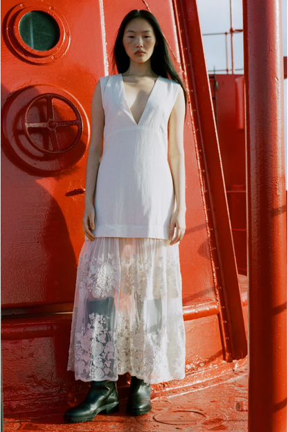 ARIELLE LACE VNECK MIDI DRESS