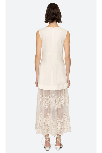 ARIELLE LACE VNECK MIDI DRESS