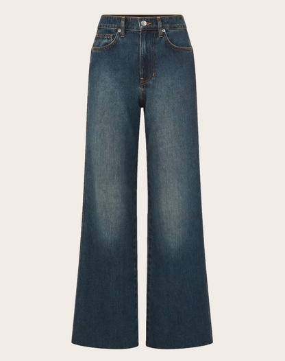 Pair of blue jeans on a white background