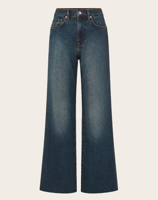 Pair of blue jeans on a white background