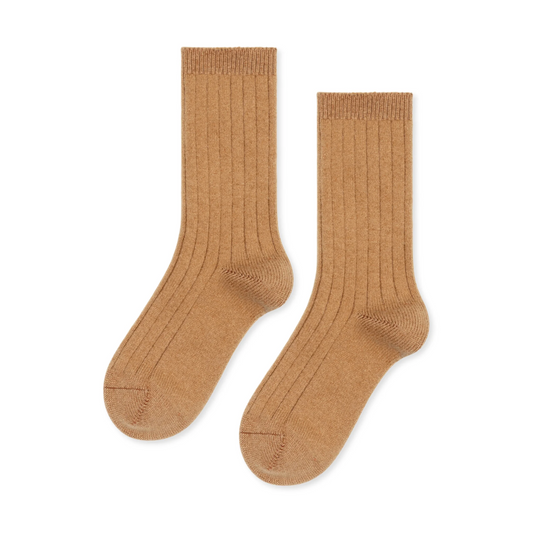 Camel Rib Cashmere Sock